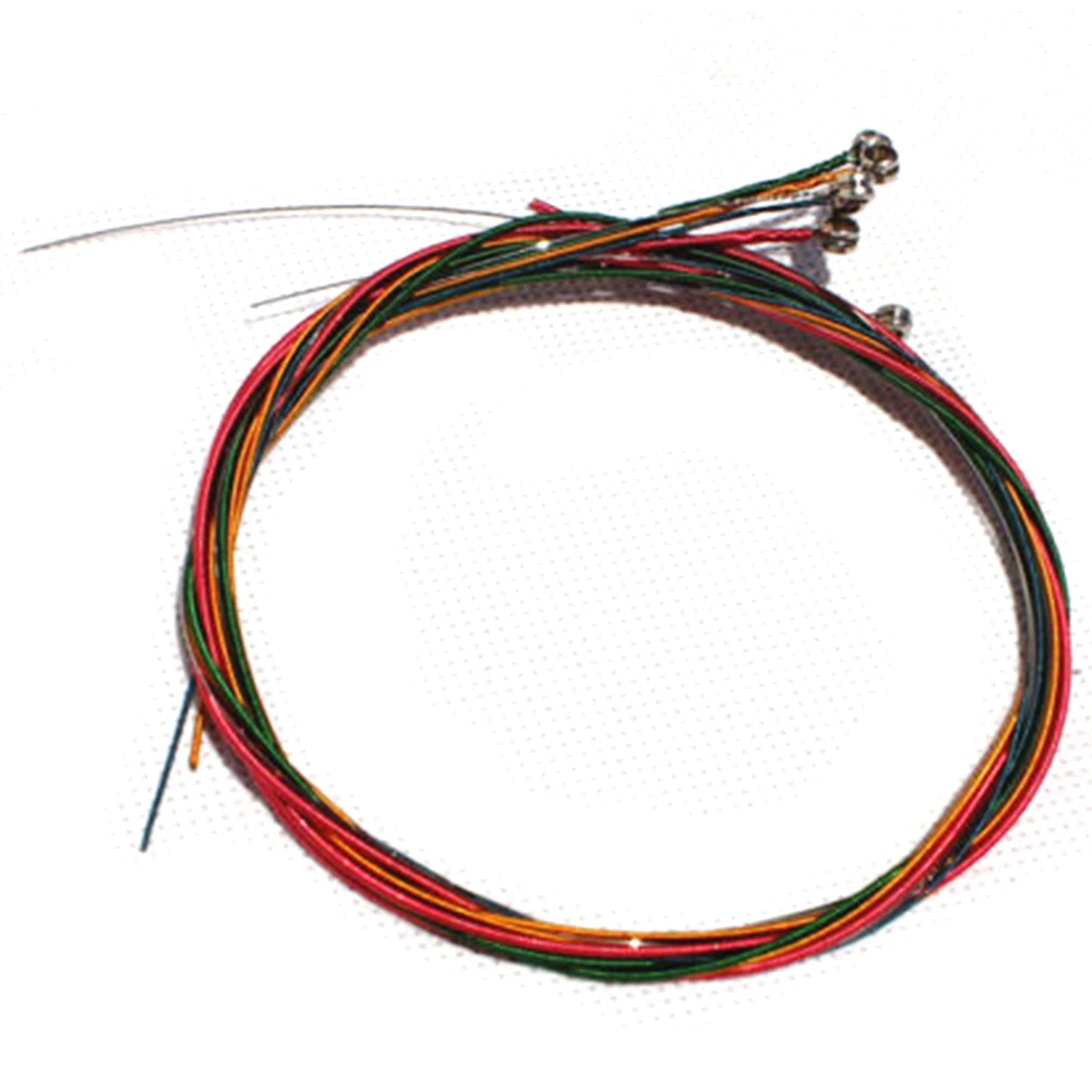 

6 Pcs/Set Colorful Guitar Strings Acoustic Guitar Accessories 6 Different Colorful Strings Guitar Parts &