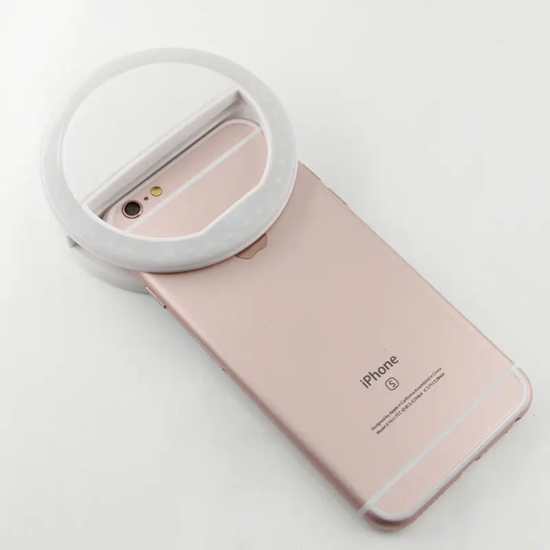 Портативный светодиодный светильник-вспышка для селфи, светящаяся лампа, кольцо для телефона, камера, фотография для iPhone 6, 6 S, 7, 8 Plus, X, Xiaomi, huawei