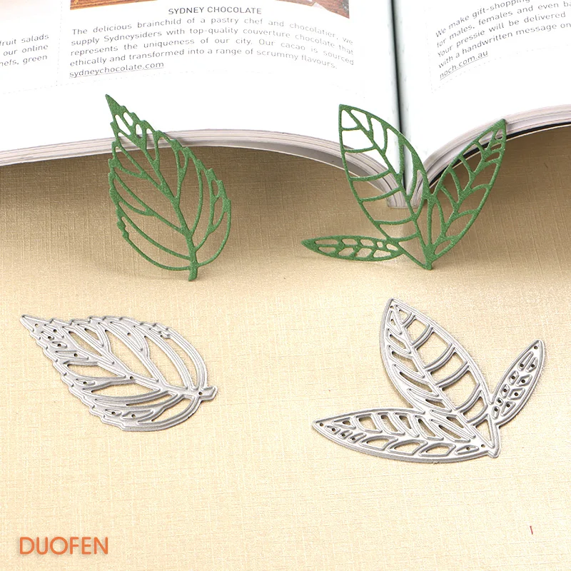 

DUOFEN METAL CUTTING DIES 030166 Rose leaf branch stencil for DIY papercraft project Scrapbook Paper Album greeting cards