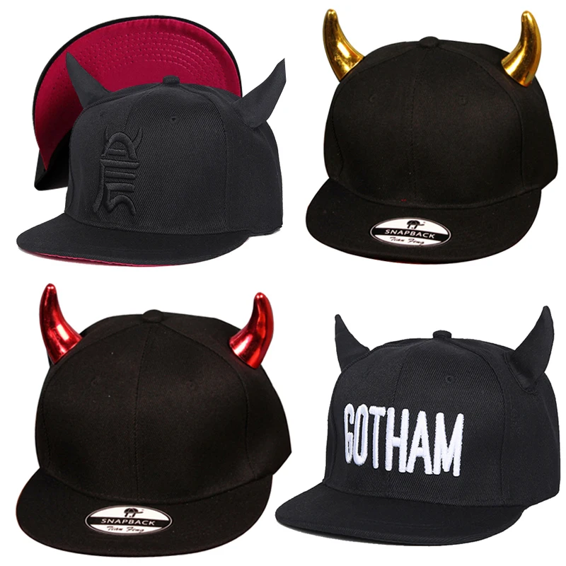 2017 Fashion Novelty Bones Gorras Snapbacks hats Little Devil Horns