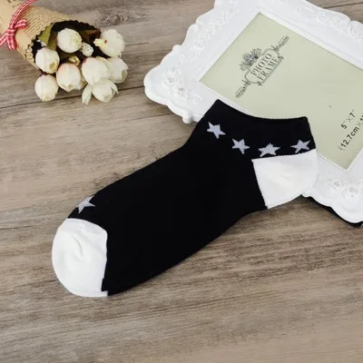 Новое поступление женские носки милые полосатые хлопковые носки простые милые носки - Цвет: A1019-hei