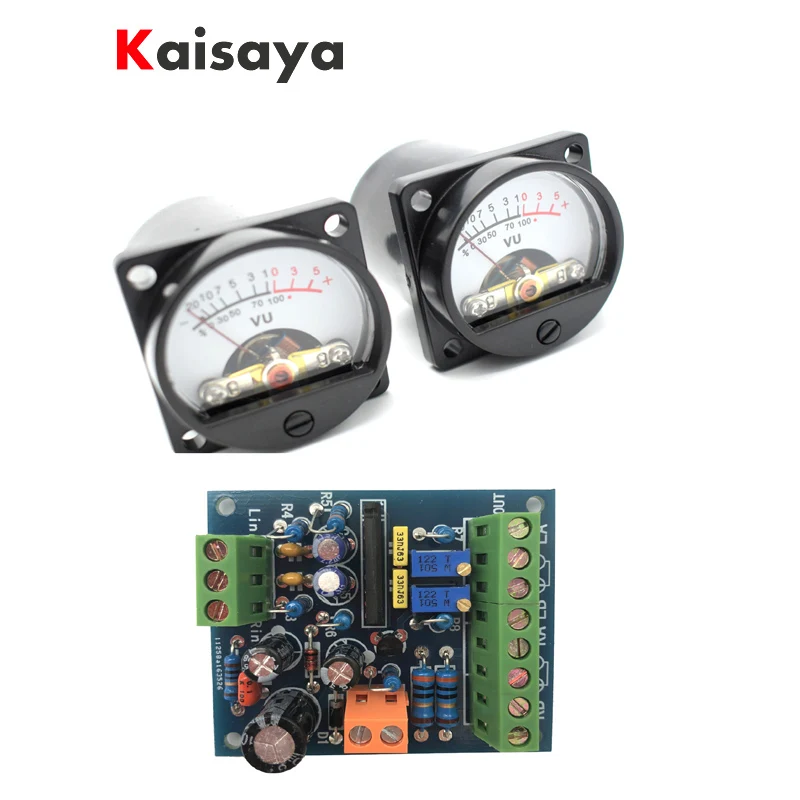 2pcs Analog VU Meter Panel Kit Backlit Decibel//Level Tester with VU Driver Board