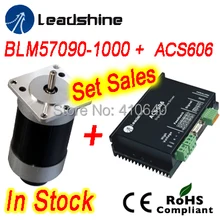 Set Sales Leadshine BLM57130 Brushless DC servo motor and ACS606 Servo Drive and encoder extension cable and RS232 tuning cable leadshine 180w dc servo motor brushless 57bl180d 1000 acs806 brushless controller circular flange 7a 0 57nm 3000rpm 20 80vdc new