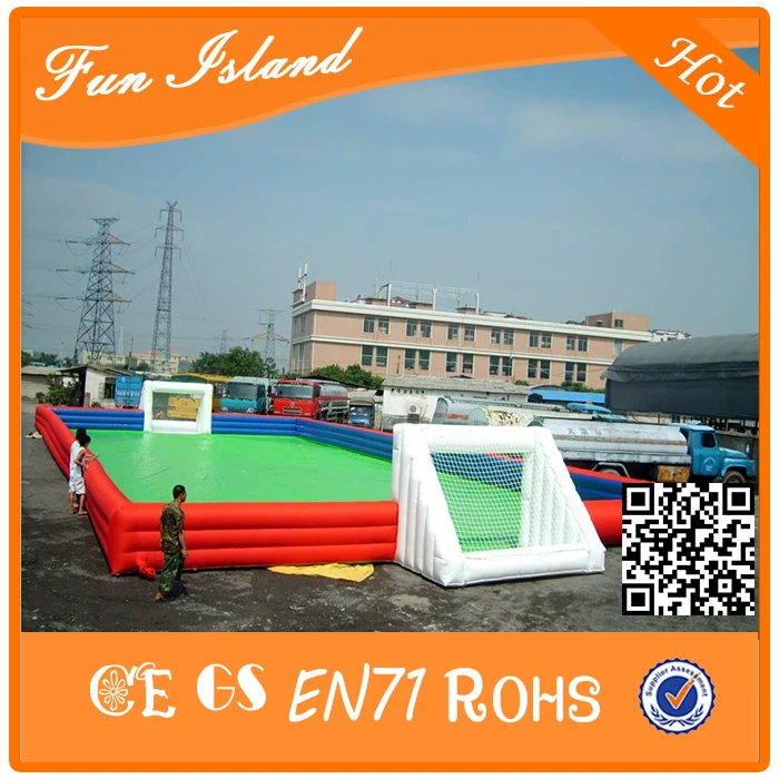 Hot durable inflatable water soccer field/inflatable football pitch/cheap football fieldin