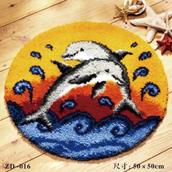 

ZD016 Ground Mat Cushion Latch Hook Kit Embroidery DIY Craft Cross Stitch Needlework Embroidery Counted Cross-Stitching Kit Set