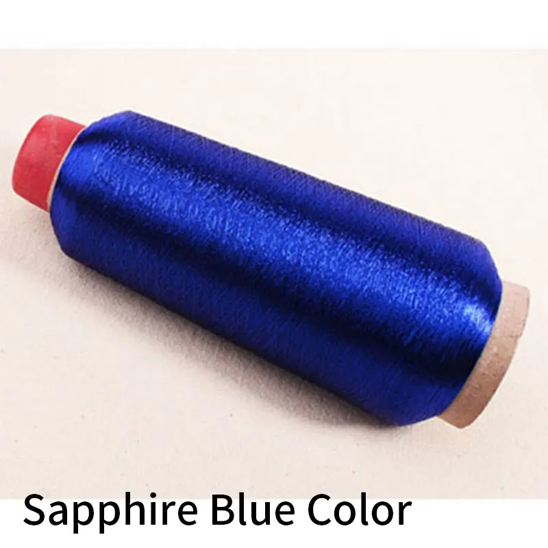 Sapphire Blue Color Нитки золотой металлик Серебряный шелк компьютерная вышивка Diy Вышивка крестиком линия для шитья Золотая тонкая проволока - Цвет: Sapphire Blue Color