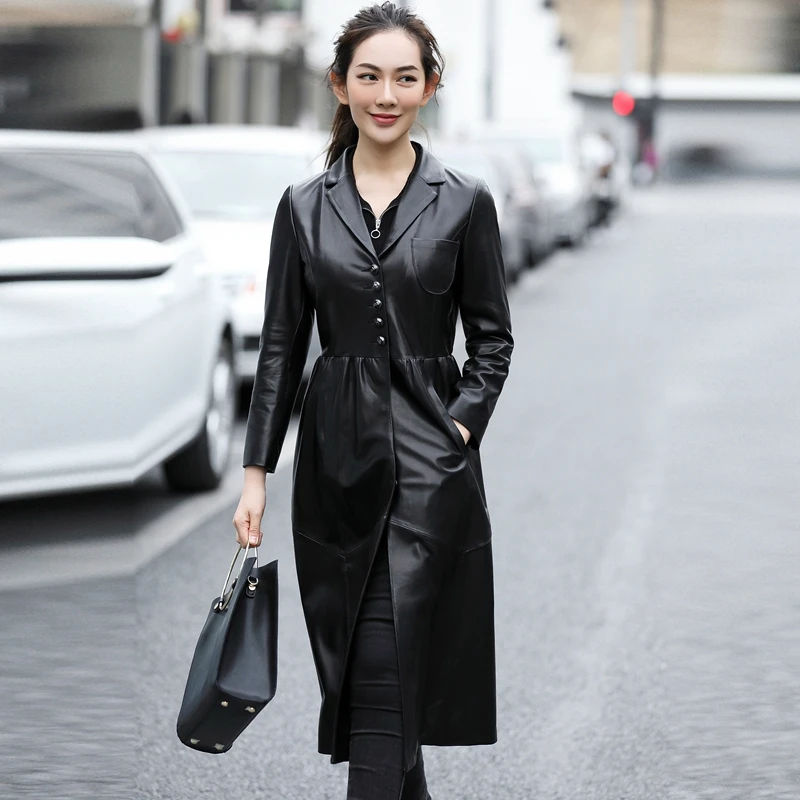 Ptslan High Quality font b Women b font Leather font b jackets b font Coat 2017