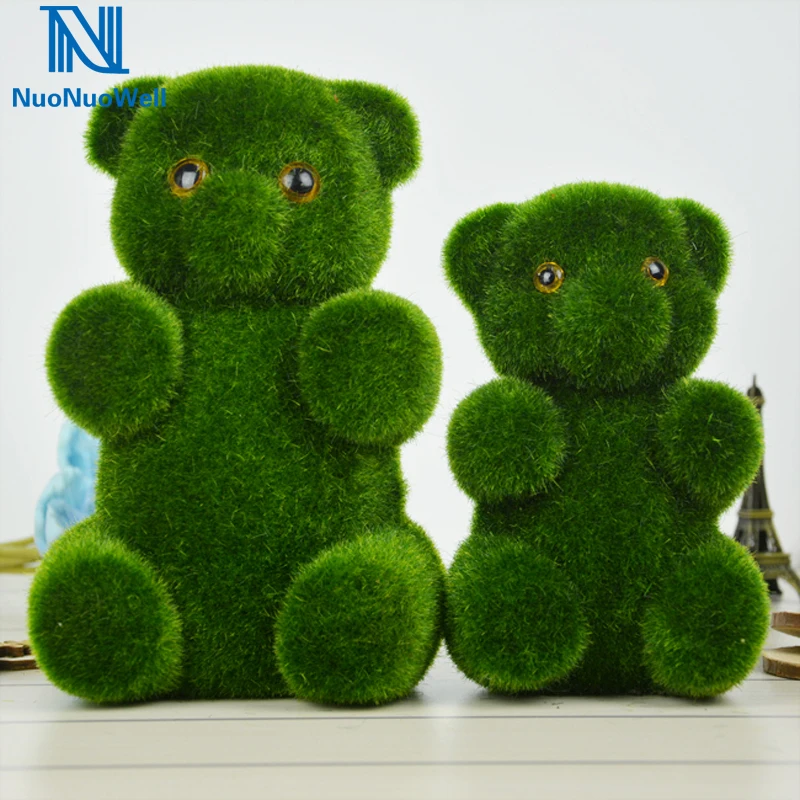 3Pcs Pack Moss Cover Animal Lifelike Bears Artificial Turf Bear Xmas