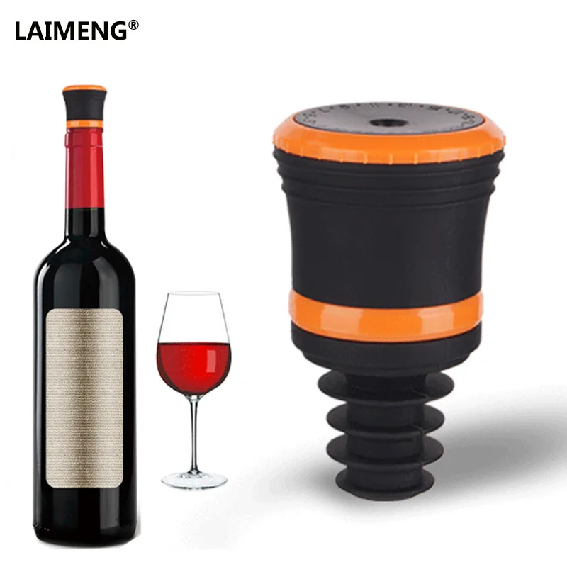 LAIMENG Silicone Keeping Wine Freshness Longer Wine Bottle Stopper Working With Any Vacuum Sealer S158