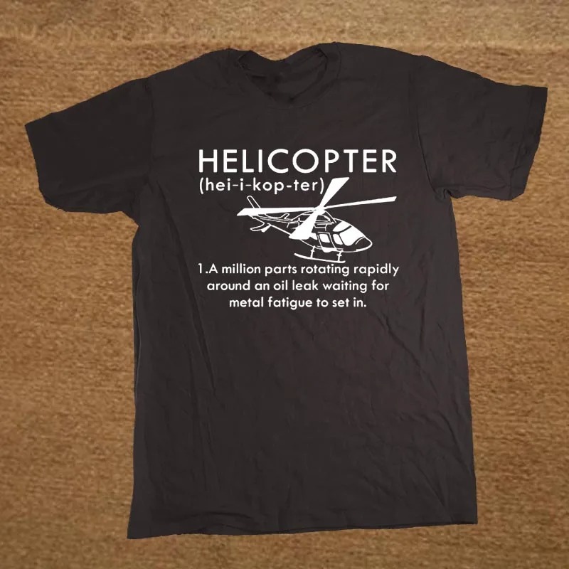 

Summer Funny Print Helicopter T Shirt Men Pilot Gift Brand Clothing Short Sleeve Casual Tops Tee