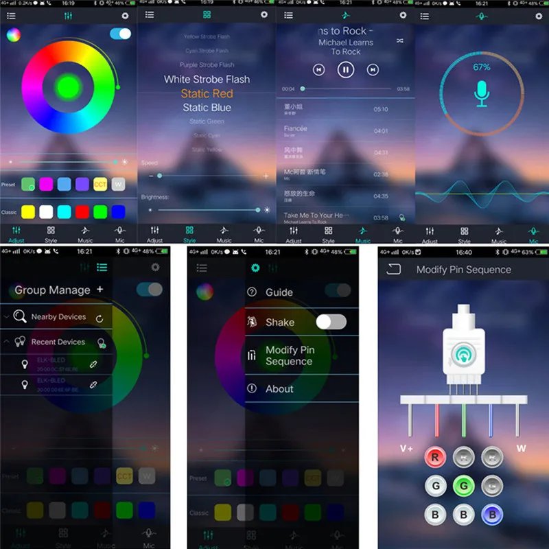 Мини RGBW полосы света диммер DC5-24V 4PIN музыка Bluetooth управление Лер для RGB светодиодные ленты с 24 ключ дистанционное управление