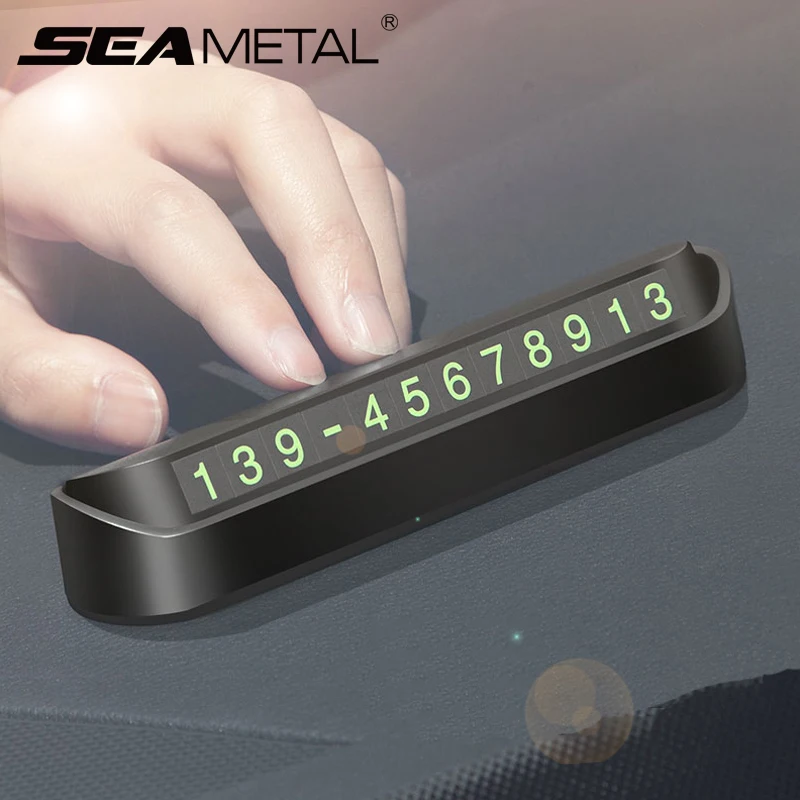 

Hidden Car Parking Card Luminous Phone Number Plate Sticker Night Light In Car Temporary Stop Car-styling Automobile Accessories
