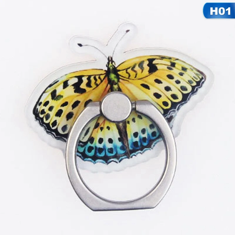 UVR Cartoon Butterfly Insect Phone Stand Mobile Finger Ring 360 Degree Rotation Holder For IPhone X 7 Plus Samsung Xiaomi