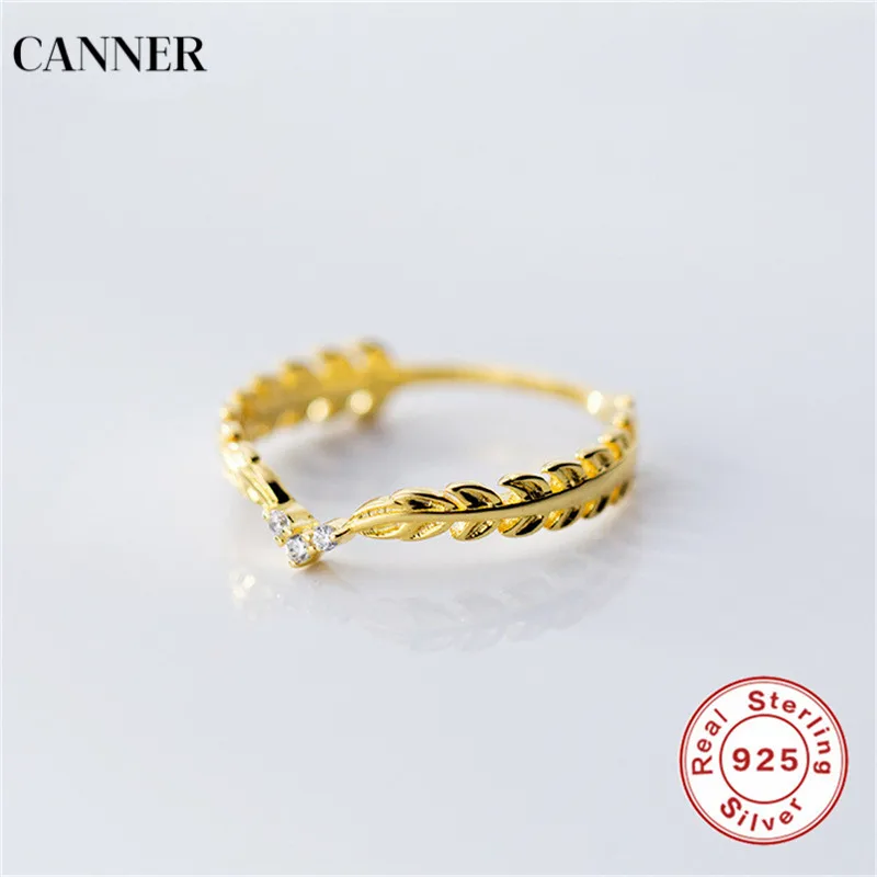 Canner 925 пробы серебряные кольца золотые в виде пшеницы для женщин символ мира