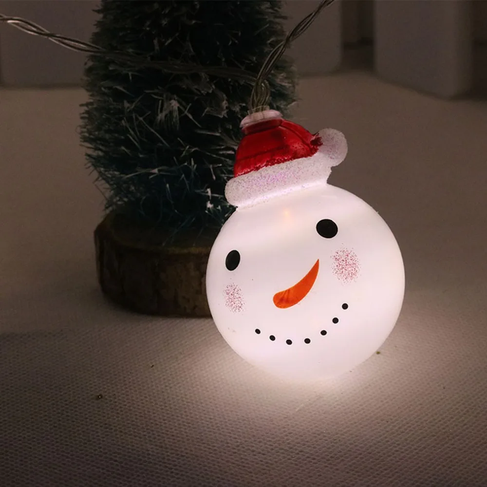 3.5m 20 lights Christmas Snowman Led String  Christmas Decoration Lights Cute Baby Snowman Mall Room Decoration  Warm White (8)