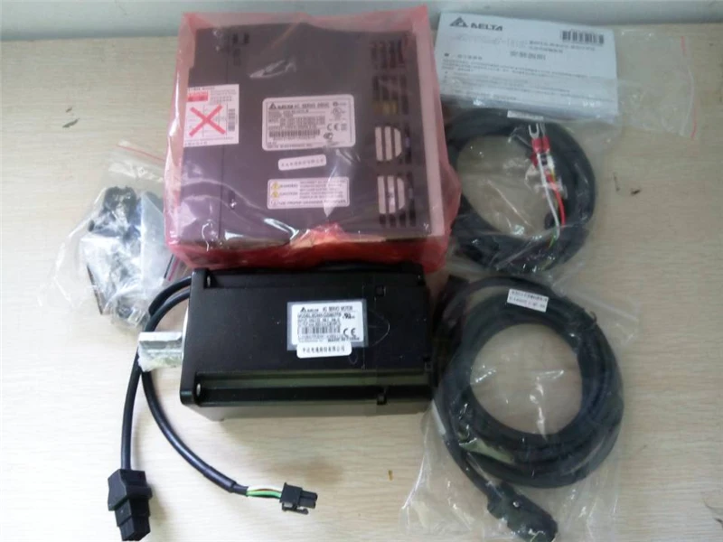 CNC Delta 220V AC Servo Motor Drive and 400W 0.4KW Servo Motor Kits ASD-A2-0421-F+ECMA-C10604PS New Original