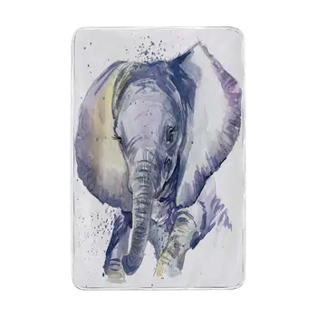 

Lovely Little Elephant White Blanket Soft Warm Cozy Bed Couch Lightweight Polyester Microfiber Blanket