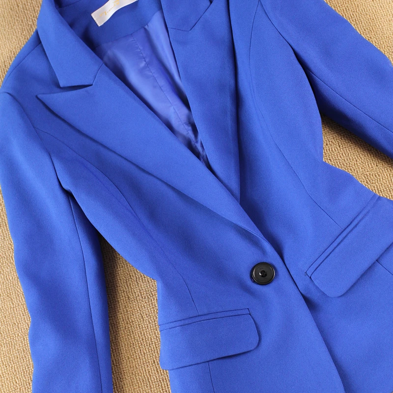 New Blazers Suit Solid Simple Women Pants Suits 2 Two Piece Sets Long Slim Jacket & Pants Female High quality Lady Suit