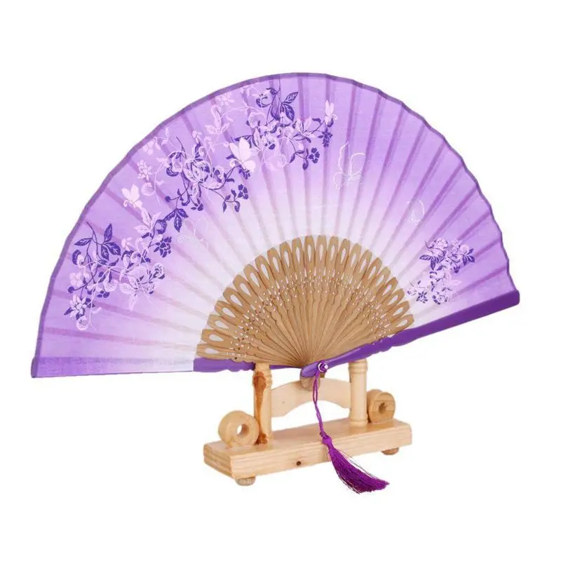 Ручной вентилятор женский вентилятор Ручной Бабочка бамбуковый лист полотняный веер
