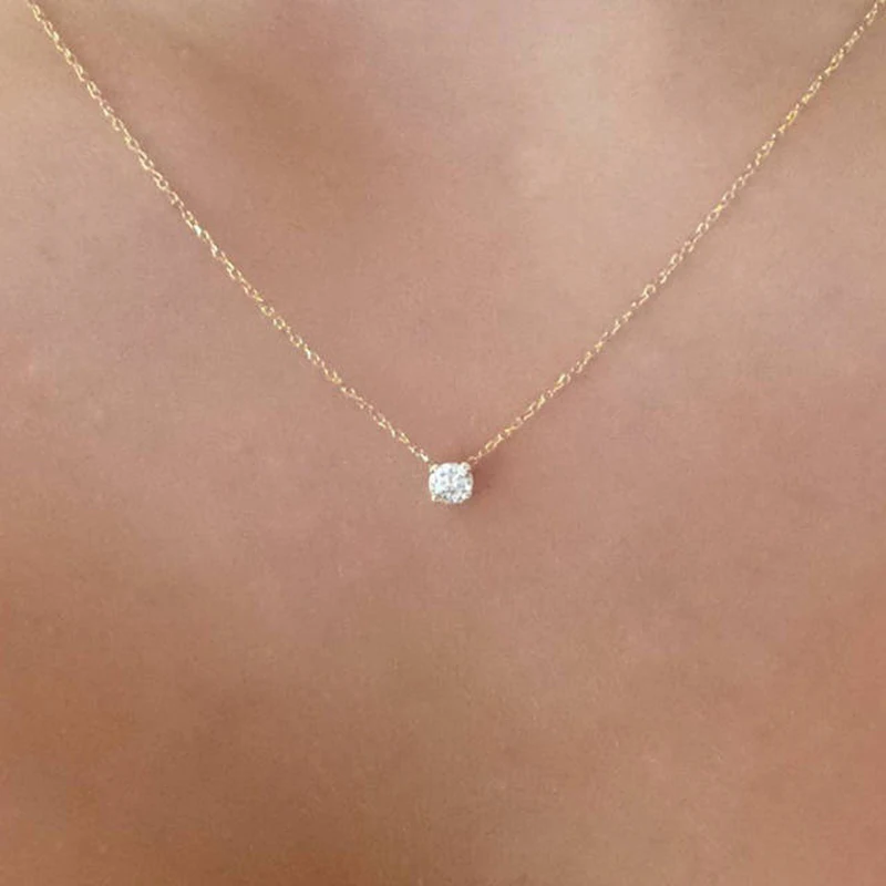 H: HYDE крошечное Кристальное ожерелье для женщин короткая цепочка подвеска квадратной формы ожерелье подарок этническое богемное ожерелье-чокер