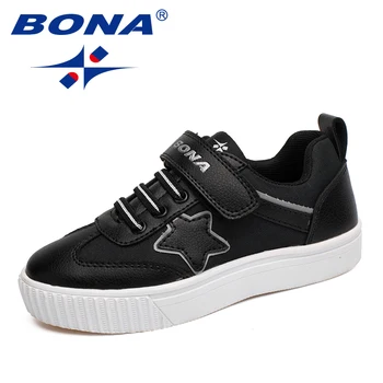 

BONA New Typical Style Children Casual Shoes Hook & Loop Boys Shoes Synthetic Girls Flats Outdoor Jogging Sneakers Free Shipping