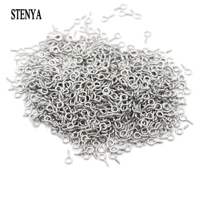 

STENYA Eyelets Top Pendant Bails Top Hanging Hooks Threaded Bail Eyelets Drilled Screw On Eye Head Pins Needles Findings Clasps