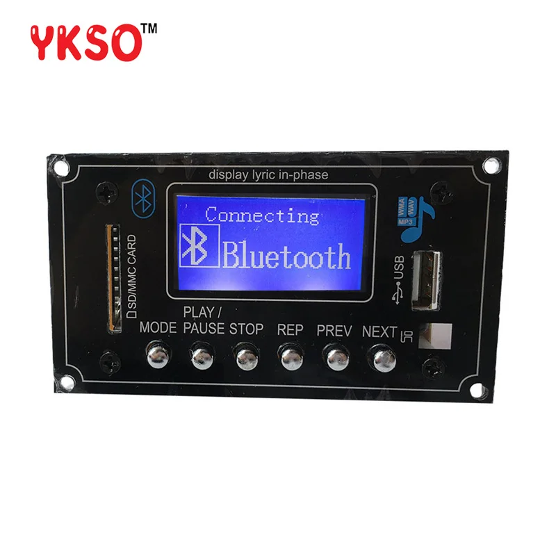 YKSO Bluetooth MP3 декодирования доска 12 В Lyric Show Touch ЖК-дисплей Дисплей MP3-плееры