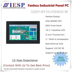 10,1 "безвентиляторный промышленный Панель PC, N2600 Процессор, 4 ГБ Оперативная память, 64 ГБ SSD, 10,1 дюймов прочный промышленный планшетный touch HMI