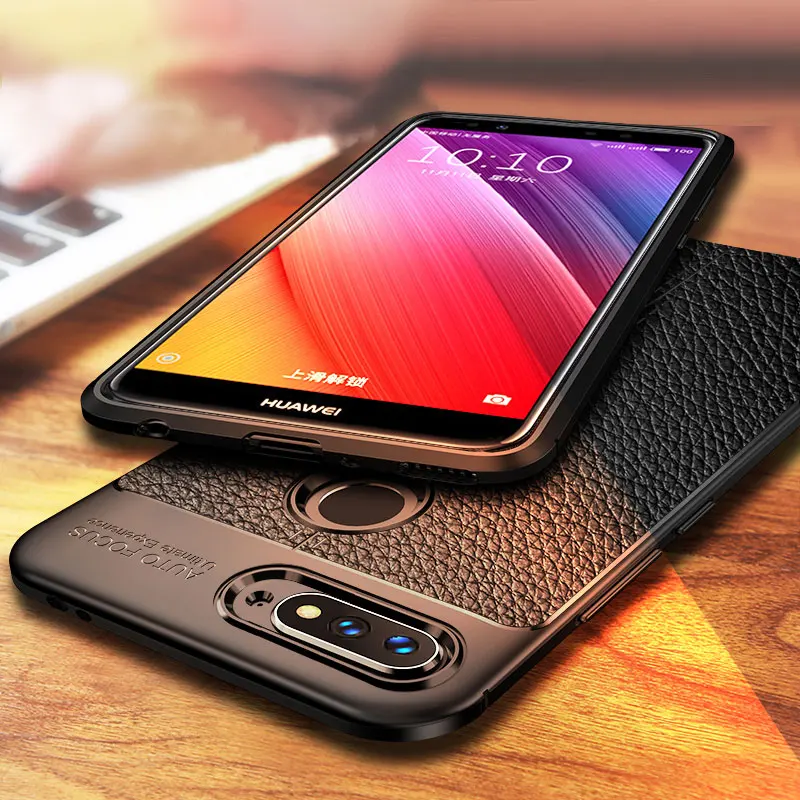 

Luxury Leather Carbon Fiber Leather Phone Case For Huawei Honor 7C 7A Pro Case For Honor 8 9 10 lite Honor 7X 8X Max Case Cover