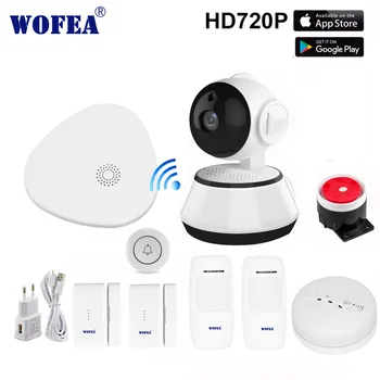 

wofea wifi camera alarm system smart home wifi gataway v10 APP & phone call security kits