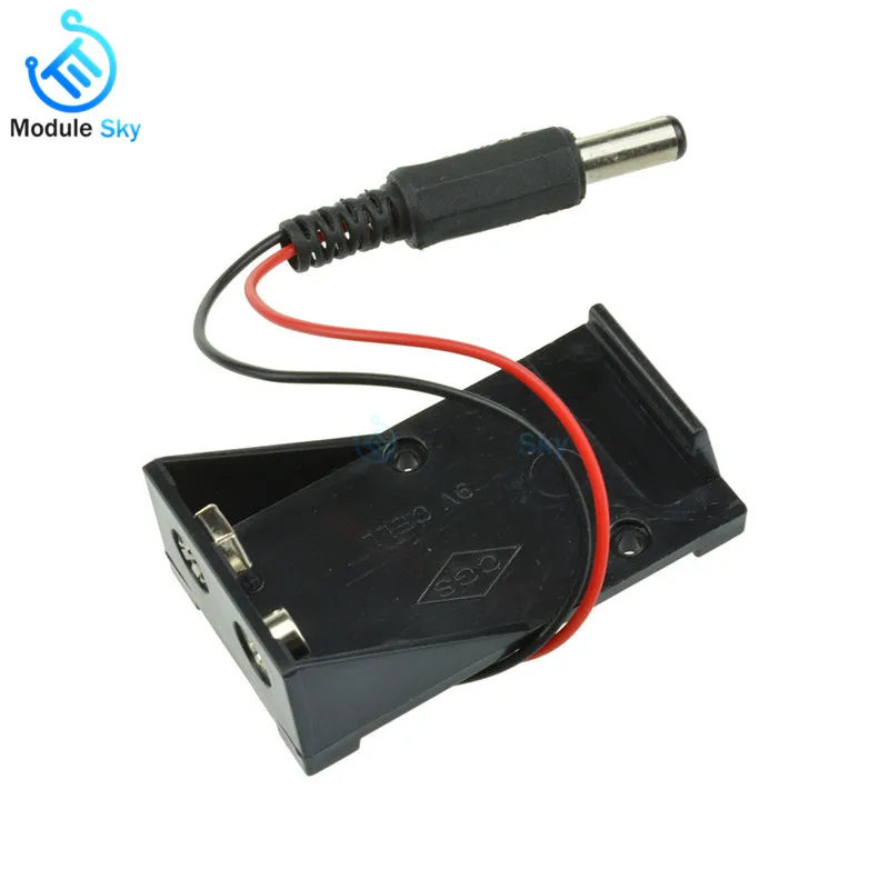 

2018 Hot New 9V Battery Holder Box Case Wire with Plug 5.5*2.1mm for Arduino AU