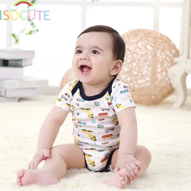 12 Colors Cotton Baby Boy Bodysuit Short Sleeve Cute Newborn Infant