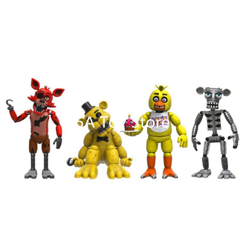 4 шт./лот Five Night At Freddy's FNAF Экшн фигурки игрушки Foxy Freddy ПВХ Фигурки для детей 5 см