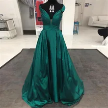 Vintage Meerjungfrau Abendkleider Emerald Green Lange Satin Weg Von der Schulter Abendkleid vestido de festa