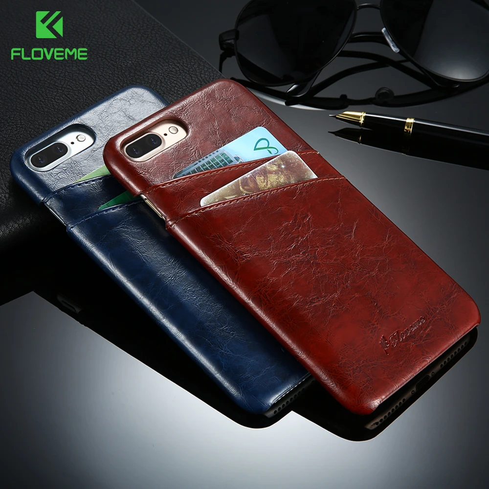 Твердый чехол из искусственной кожи FLOVEME для iPhone 5 S SE чехлы карт мобильных