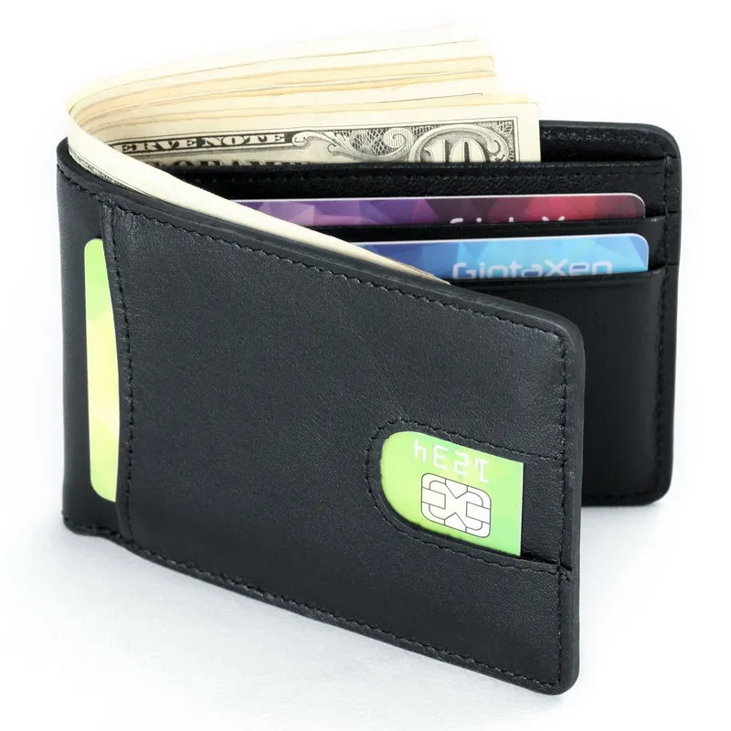 

Gibo Auja - Rfid Blocking Oil Wax Genuine Leather Vintage Wallet Clutch Men Wallets Card Holder Organizer Short Antitheft Wallet