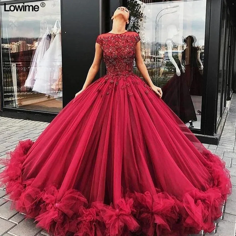 Бальное платье больших размеров бордовые платья Quinceanera для милых 16 длинных