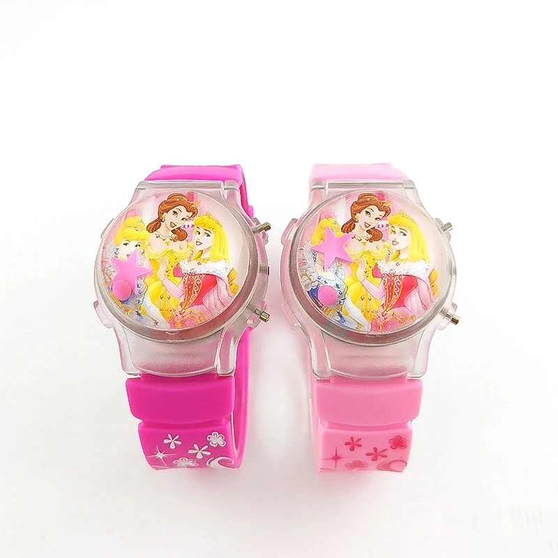 

Popular selling printed silicone student cartoon watch flash light Snow White LED children's electronic watch