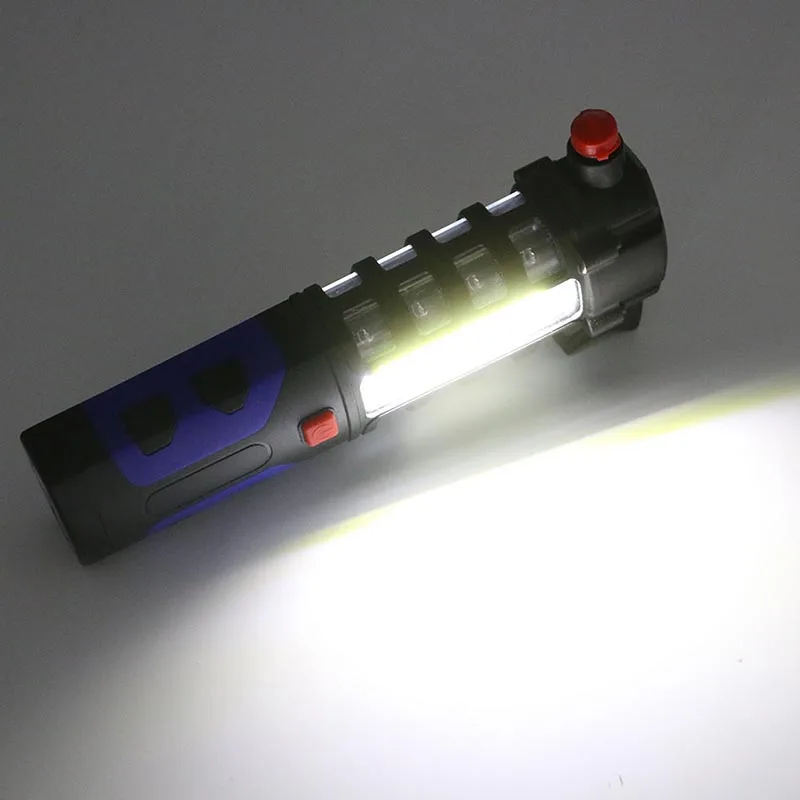 

Multipurpose Flashlight Safety Hammer Car Escape Emergency Tool Magnet Torch Light for Camping SLC88