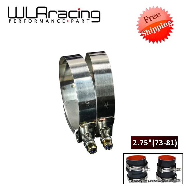 Free shipping (2PCS/LOT)2.75" CLAMPS 73MM 81MM STAINLESS SILICONE TURBO
