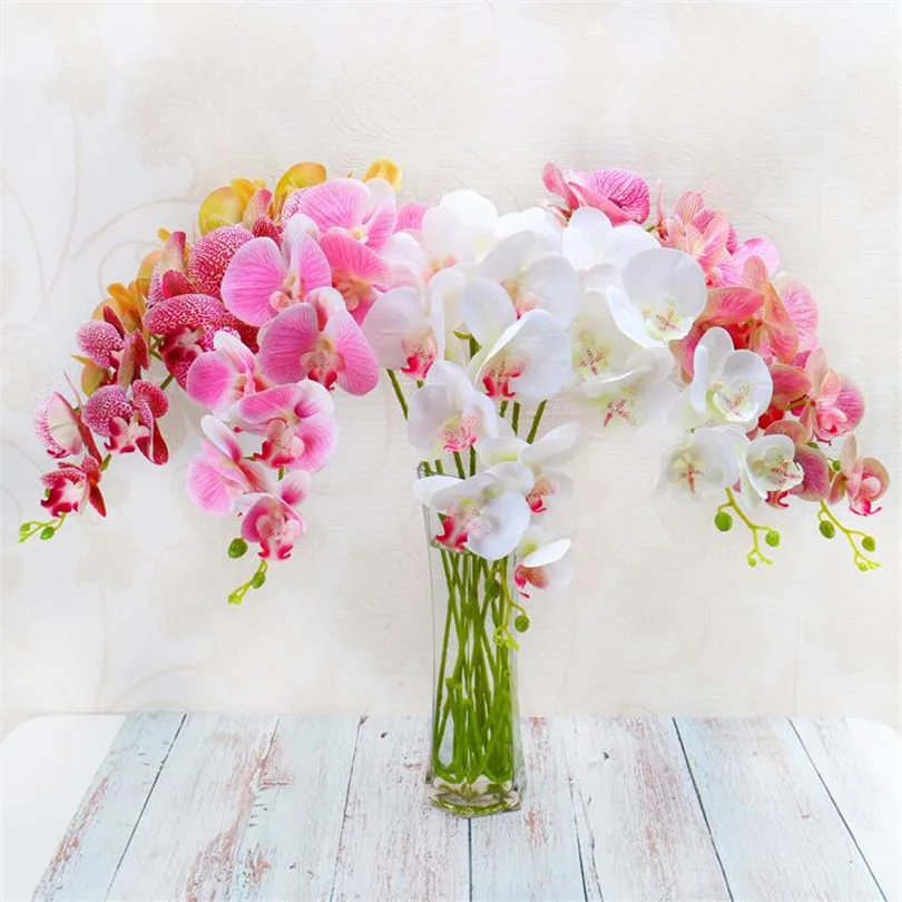

5pcs PU Butterfly Orchids 3D Printing Real Touch Phalaenopsis Moth Orchid Flower for Wedding Party Decorative Artificial Flowers