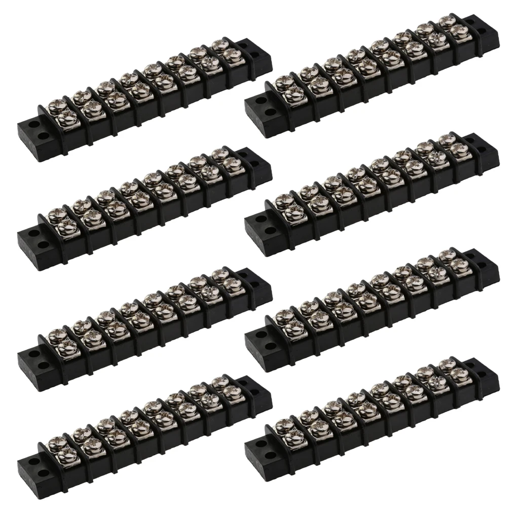 8 Pcs 30A DC 12V Terminal Block Bus Bar Splits 8 Input to 8 Out For Marine Boat Support Moisture Repellent & Insulat