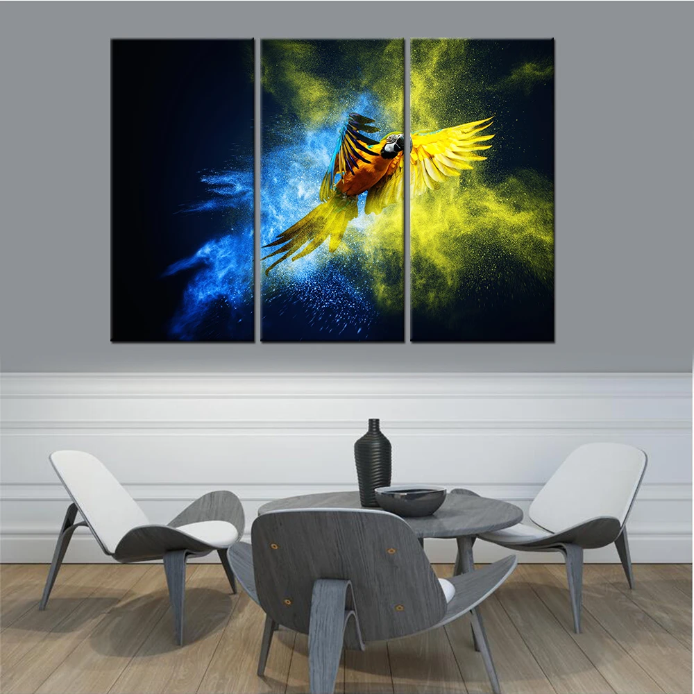 

Home Decoration Living Room Canvas 5 Panel Bird Parrot Framework Wall Artwork Poster Modern HD Print Painting Modular Pictures