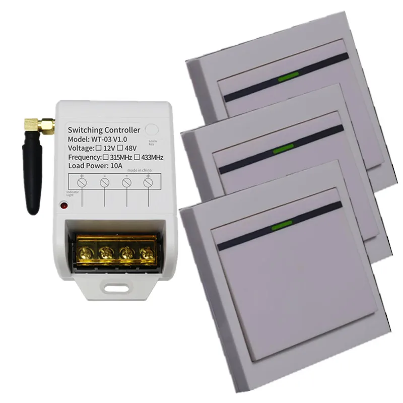 

DC12V 24V 36V 48V 30A 1CH Remote Switch Receiver Wall Transmitter Wireless Power Switch Garage Door lamp/window/shutters