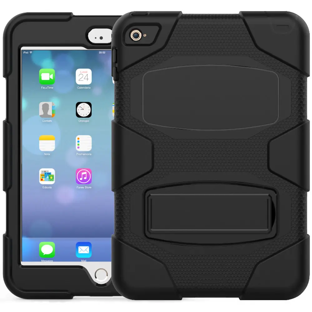 

Kickstand Rugged Triple-Layer Shock Resistant Drop Proof Case Cover For iPad mini 4 A1538 A1550 Hybrid Shockproof Case+gifts