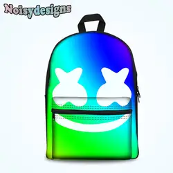 Noisydesigns детей школьные сумки милый 3D Marshmello шаблон печати рюкзак Повседневное дети Для женщин Школа Книга сумка Mochila Escolar