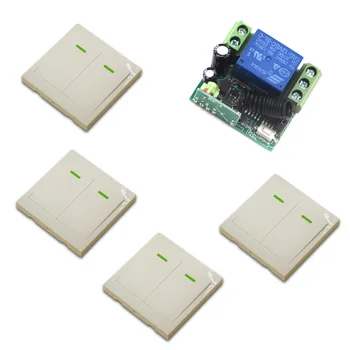 

DC 12V Wireless Remote Control Switch System 1CH 1 CH 10A Receiver Mini Relay + Wall Transmitter