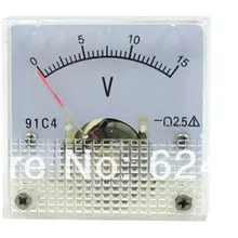 1 х DC 0-15 В 3 В 5 В 10 В 15 В 20 В 30 В 50 В 100 В 150 В аналоговый Панель вольт Напряжение Вольтметр Манометр 91C4 Указатель DC Вольтметр