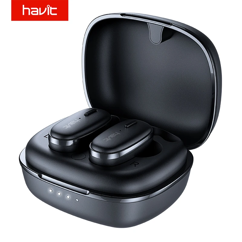 

HAVIT TWS 5.0 Bluetooth Wireless Earphone Stereo life Waterproof Sport Headset with dual Microphone I91