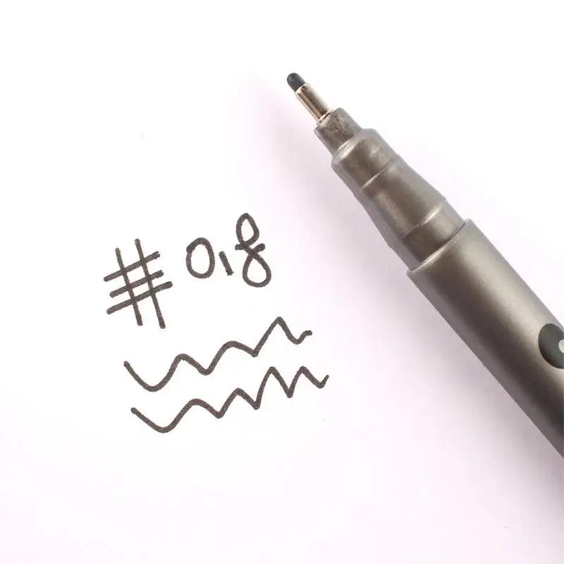 Черные тонкие ручки с наконечником для рисования, авторучка с чернилами, авторучка для черчения, ручки для черчения манги - Цвет: H